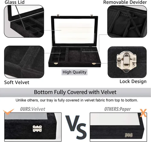 Vista 3 de VIEFIN Organizador de joyas organizador de aretes soporte para pulsera estuche de joyería de viaje organizador de collares platos apilables