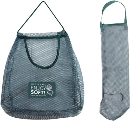 Vista 6 de Bolsas de comestibles reutilizables para verduras, frutas, soporte para mostrador de espacio, bolsa de almacenamiento de red para cebolla, papa