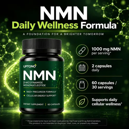 Vista 6 de NMN 1000 mg β-Nicotinamide Mononucleotide, NAD+ Precursor, 60 Capsules
