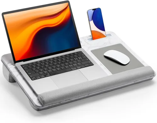 Vista 11 de HUANUO - Escritorio portátil. Se adapta a laptops de hasta 17 pulgadas, almohadilla de muñeca integrada, para laptop, MacBook, tablet; soporte