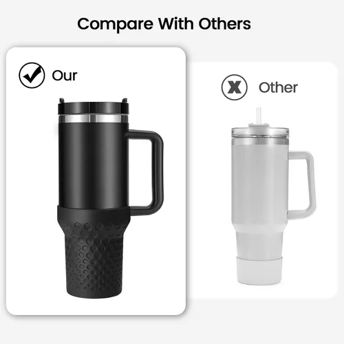 Vista 5 de Funda de silicona para botas de 40 onzas para accesorios de copa Stanley, funda de silicona para botella de agua para Stanley Quencher H2.0 y vaso