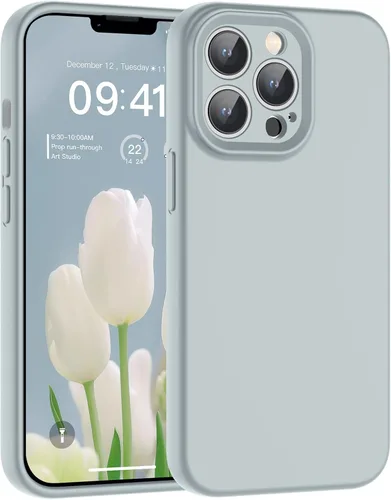 Vista 16 de SUPFINE - Funda diseñada para iPhone 12, silicona líquida premium con [forro de microfibra suave antiarañazos][protección de cámara mejorada], funda