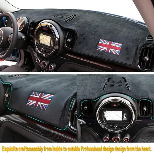 Vista 5 de Tapicería para Salpicadero Compatible con BMW Mini Cooper Serie R F, Protector Antideslizante Personalizado, Protector Solar (F55 F56)