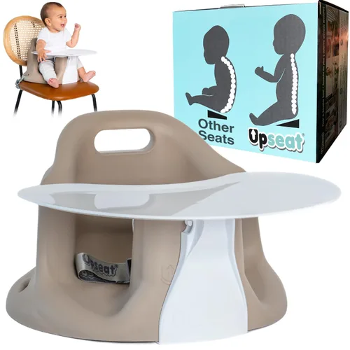 Vista 12 de Upseat El piso ergonómico original para bebé y asiento elevador con bandeja, desarrollado con fisioterapeutas para una postura vertical y un Gris