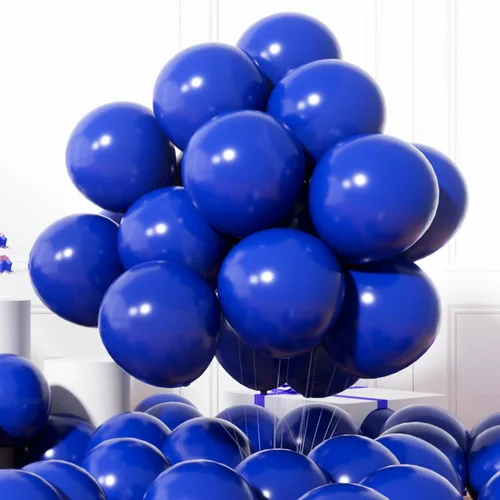 Vista 24 de AULE Globos metálicos negros de 12 pulgadas, 50 globos de látex negros, helio cromado, globo grueso brillante, decoración perfecta para fiesta