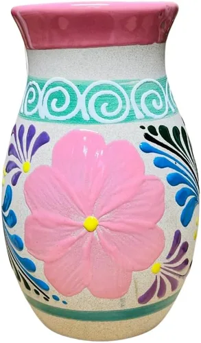 Vista 7 de Florero Ovulo - Decoración mexicana para el hogar - Jarrón de arcilla - Jarrón de arcilla Michoacán - Jarrón ovalado de arcilla - Jarrón hecho a