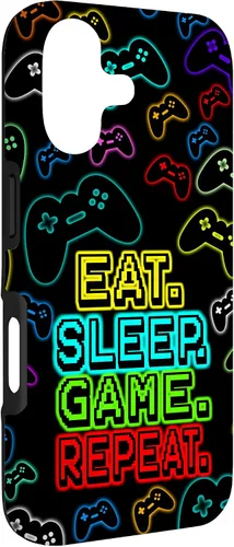 Vista 3 de Eat Sleep Game Repeat Video Game Teens Funny Gamer Gift Case for iPhone 17