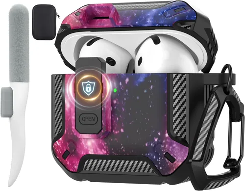 Vista 81 de Maxjoy Funda para AirPods Pro 3 2025, MagSafe compatible con bloqueo automático, funda protectora a prueba de golpes con soporte para teléfono