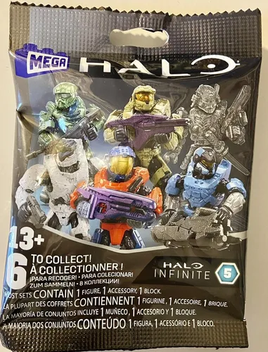 Vista 2 de Mega Construx Halo Infinite Series 5 Mini Figuras Blind Bags Juego completo de 6 paquetes de CNC84-963G Spartans Release