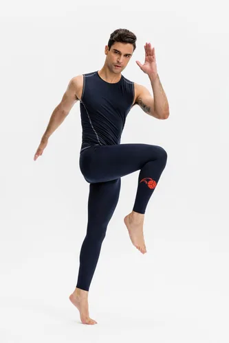 Vista 6 de DFDG Pantalones de compresión para hombre, Cool Dry Sports Fitness Running Tights Equipo de carreras de deportes