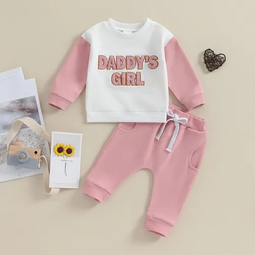 Vista 2 de BeQeuewll Conjunto de ropa para niñas pequeñas para el día de San Valentín, sudadera Be Mine de 2 piezas, conjunto de ropa para niñas pequeñas 0-3T