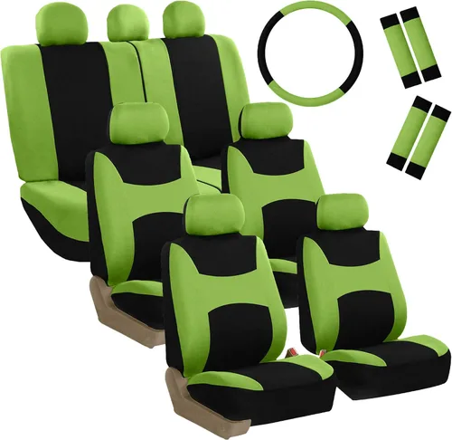 Vista 17 de FH Group FB030217 - Juego de fundas de asiento de tela ligera y transpirable, compatible con bolsa de aire y divisiones. Se adapta a la mayoría