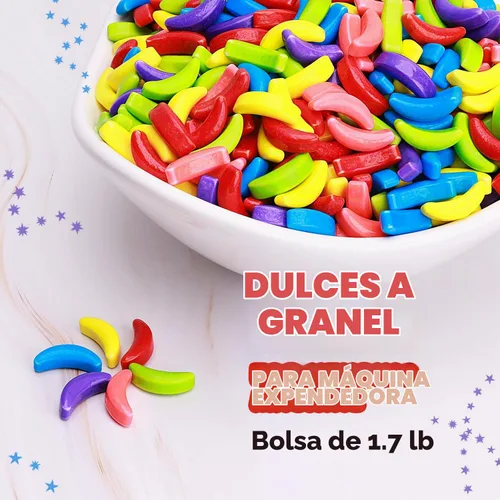 Vista 6 de Bananas Runts Candy – 1200 unidades de caramelos duros de 1.7 libras de repuestos para máquina de chicles a granel – Caramelo de plátano