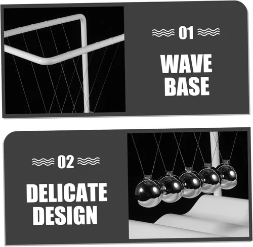 Vista 7 de Yardwe Newton Bolas de Billar Adornos Péndulo Cuna Bolas Física Decoración Balance Péndulo