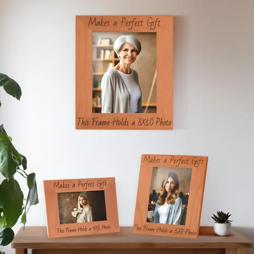 Vista 6 de Gifts For All By Rachel Olevia Five Generations One Family Many Hearts - Marco de fotos de madera natural grabado de 4 x 6 pulgadas, diseño