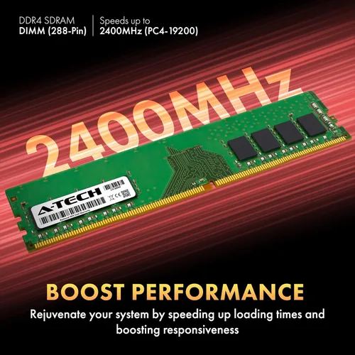 Vista 3 de A-Tech 4GB DDR4 2400 MHz UDIMM PC4-19200 (PC4-2400T) CL17 DIMM Non-ECC Desktop RAM módulo de memoria