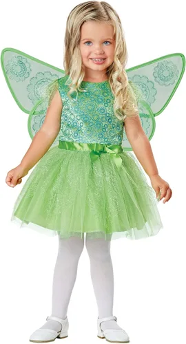Vista 2 de Disfraz de hada verde para niñas pequeñas, vestido de hada del bosque para Halloween, disfraz de juego de rol