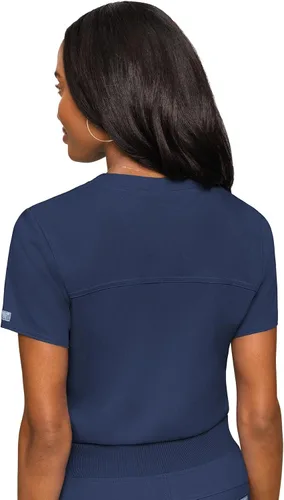 Vista 2 de Med Couture Touch - Camiseta médica con bolsillo en el pecho para mujer