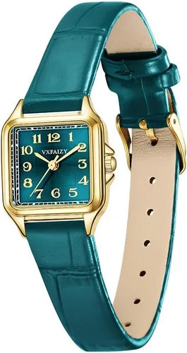 Vista 3 de Reloj cuadrado delicado para mujeres con números arábigos fáciles de leer, relojes de vestir para damas