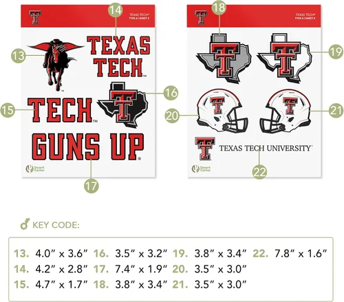 Vista 4 de Desert Cactus Texas Tech Sticker - Calcomanía de vinilo de Texas Tech Red Raiders, para laptop, botella de agua para automóvil, hoja de recortes
