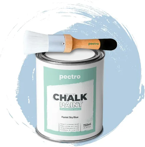 Vista 22 de Pintura de tiza para muebles 25 fl.Oz. (750ml) + Pincel especial de pintura de tiza - Pintura para muebles sin lijar ni imprimar - Pintura de tiza