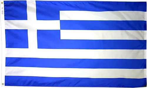 Vista 6 de Annin Flagmakers Bandera de Grecia fabricada en Estados Unidos según las especificaciones oficiales de diseño de las Naciones Unidas, 2 x 3 pies