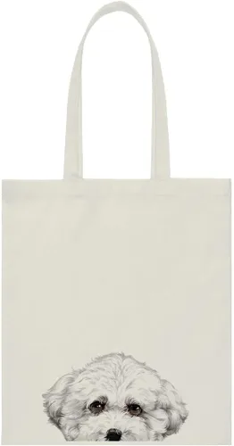 Vista 18 de WIRESTER Bolsa de lona para mujeres y niñas, bolsa de playa, comestibles y viajes, lindo perro