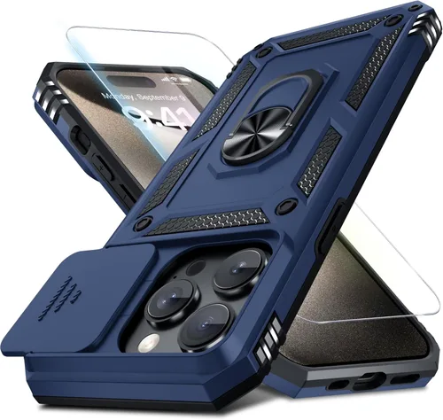 Vista 138 de Janmitta Funda para iPhone 8 Plus/7 Plus/6 Plus, Cubierta de Teléfono con Cubierta Deslizante Integrada para Lente de Cámara + Protector