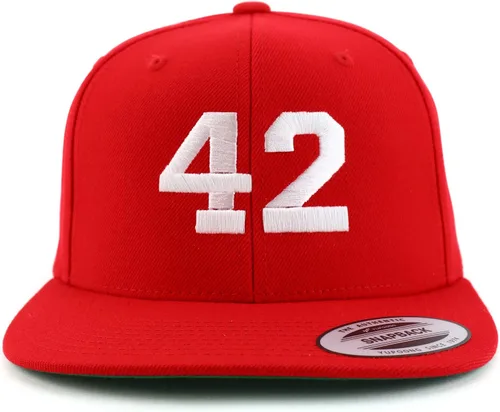 Vista 5 de Trendy Apparel Shop Gorra de béisbol bordada con pico plano bordado de hilo blanco número 42