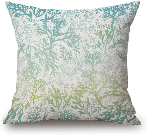 Vista 24 de Solekla Funda de cojín botánica con diseño de cactus y suculentas verdes, funda de cojín para sofá, decorativo, cuadrado, 18 x 18 pulgadas