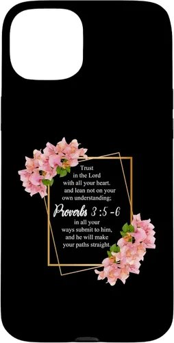 Vista 9 de iPhone 12 Pro Max Proverbios 3:5-6 Versículo de la Biblia Religioso Cristiano Hombres y Mujeres Caso