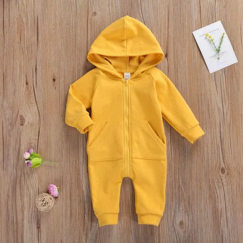 Vista 2 de Enterizo de manga larga para bebés y niñas, con cremallera, cálido, con cremallera, para otoño e invierno
