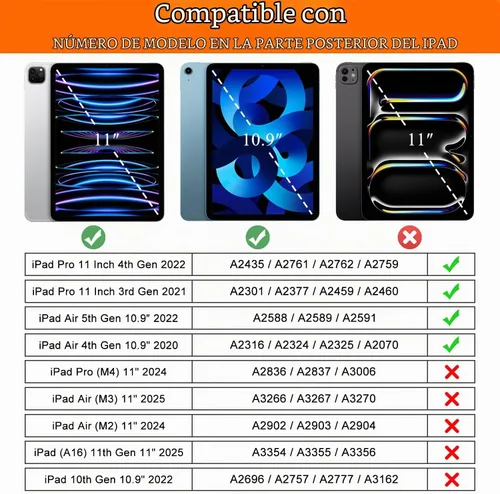 Vista 2 de Soke Funda para iPad Pro de 11 pulgadas 2022/2021/2020/2018/iPad Air de 5ª/4ª generación, protector de pantalla integrado - Compatible con carga