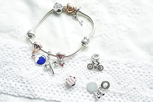 Vista 3 de Pandora 925 Sterling Silver Pendant Diy New Sterling Silver Red Hot Air Balloon Beads fit Original Pandora Charms Bracelets Women Jewelry Mmingyu