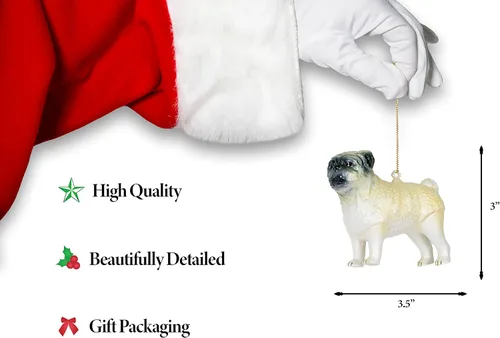 Vista 3 de Adorno de cristal Pug Colección de animales