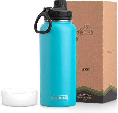 Vista 114 de koodee Botella de agua para niños, botella de agua de acero inoxidable de 12 onzas con aislamiento al vacío para la escuela, botella de agua de boca