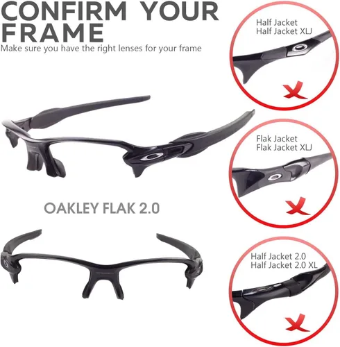 Vista 5 de Walleva Lentes de repuesto para gafas de sol Oakley Flak 2.0 - Múltiples opciones disponibles