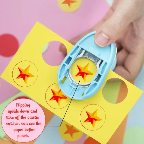 Vista 2 de Ecohu Perforadora Circular de 1 Pulgada para Manualidades, Perforadora de Papel en Forma de Círculo, Perforadora de Palanca para Manualidades