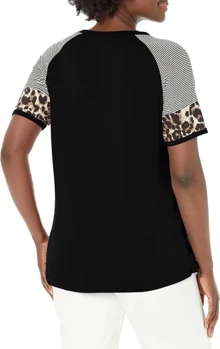 Vista 2 de Smallshow Camisas de lactancia para mujer, manga corta de retazos