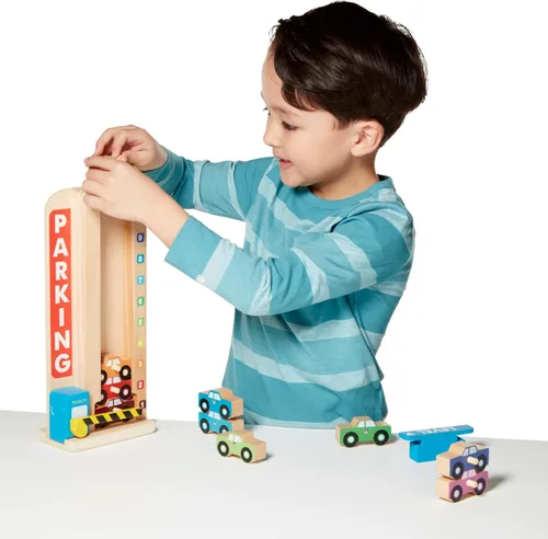Vista 3 de melissa & doug Stack & unidades de madera autora de estacionar, Versión estándar, talla única , Multicolor