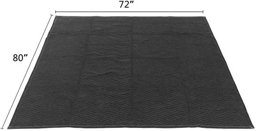 Vista 4 de 12 mantas de mudanza y embalaje de 80 x 72 pulgadas (peso de 55 lb/dz) – Almohadillas acolchadas para muebles de envío (negro)