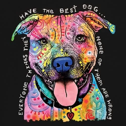 Vista 3 de Dean Russo Pets Art Pit Bull Camiseta sin mangas para mujer con los mejores perros