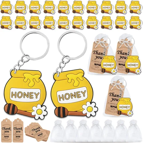 Vista 5 de CiciBear Paquete de 24 collares de miel para fiestas con cuentas de Mardi Gras para abejorro de abejorro, abeja, baby shower, baby shower
