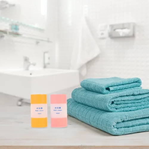 Vista 8 de Healifty Botellas de viaje de plástico 3 en 1 recipientes de aseo de viaje dispensador de líquido para champú loción gel de baño 1.5 fl oz/por