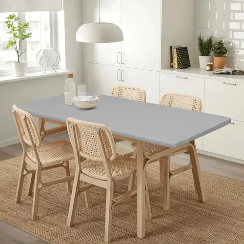 Vista 5 de Mantel rectangular, cubierta de borde elástico ajustable, manteles de decoración del hogar, cubiertas de derrames para comedor de interior, fiestas