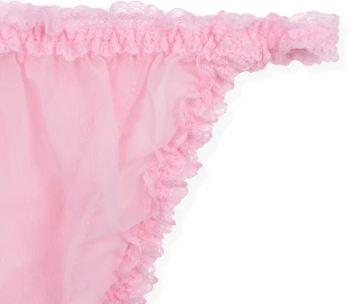 Vista 5 de Satini Bragas de bikini para mujer con volantes transparentes