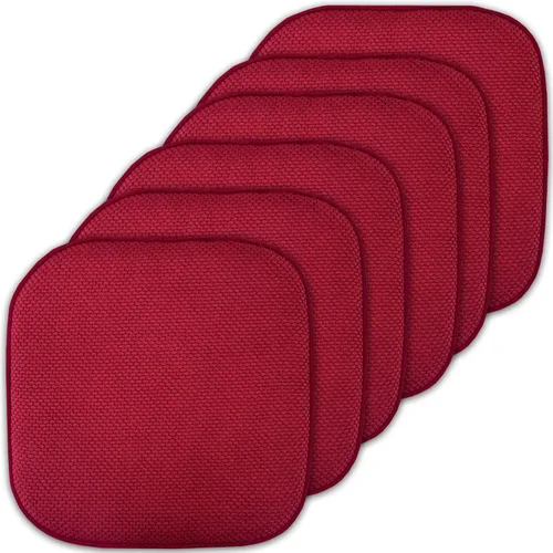 Vista 107 de Sweet Home Collection Cojines de espuma viscoelástica para silla, antideslizantes, diseño de panal de abeja, 16 x 16 pulgadas, paquete de 2