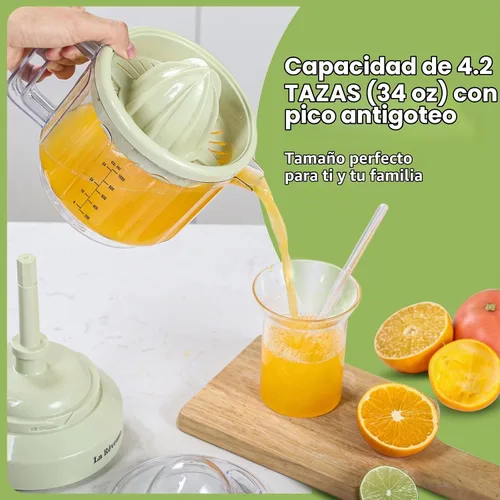Vista 4 de La Reveuse Exprimidor eléctrico de cítricos naranja, 34 onzas, amarillo