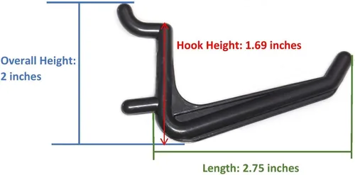 Vista 5 de JSP Manufacturing Ganchos para tablero perforado gigante, herramientas de garaje, martillo de almacenamiento de herramientas de aire, joyería