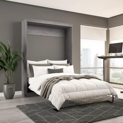 Vista 2 de Bestar Cama Murphy completa, gris corteza, pur, 59 W